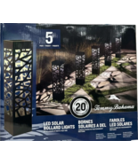5x Tommy Bahama Square Solar Bollard Lights 20 Lumen 8hrs Night Pathway ... - $98.99