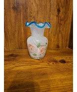 Vintage Fenton Hand Painted Roses with Ruffled Top - €32,25 EUR