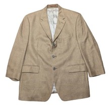 Michael Kors Brown Plaid Wool Lord &amp;Taylor 3 Button Sport Coat Men&#39;s Size 44 - £20.43 GBP