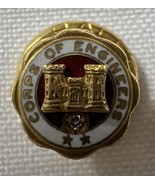 Corps of Engineers Employee Service Pin 2 Stars 10K Gold w/ Diamond Scre... - €94,97 EUR
