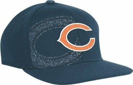 Chicago Bears NFL Reebok Navy Blue Flat Visor Hat Cap Adult Men&#39;s Flex Fit S/M - £13.62 GBP