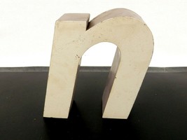 Vintage Outdoor Metal Letter, Lower Case, Slanted &quot;n&quot;, 6&quot;H x 5.25&quot;W x 2&quot;D - £19.22 GBP