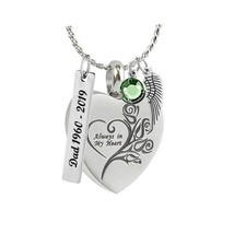 Always In My Heart Rose Pendant Necklace Ash Urn - Love Charms™ Option - £23.61 GBP