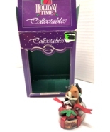 Holiday Time Cat Unwrapping Salmon Can Christmas Ornament Vintage - $16.13 CAD