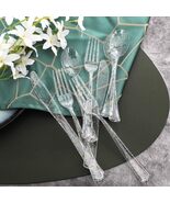 Sparkle Clear Plastic Silverware – 360 Pcs 120 Forks, 120 Knives, 120 Sp... - $24.95