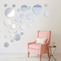26Pcs Removable 3D Mirror Wall Stickers Round Decal Art Mural Acrylic Home Decor - £13.33 GBP
