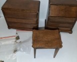 House of Miniature Chippendale Desk, Dresser, Side Table Vintage Assembled - $30.00