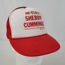 Vintage Trucker Hat Cap Re-Elect Sheriff Cummings Snapback Mesh Election... - £12.01 GBP