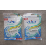 2 Packs Aim Precision Floss Picks W Fluoridex Thread Comfort Grip Angled... - £6.99 GBP