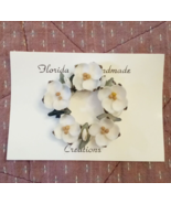 NEW Handmade Florida Creations Dogwood Blossoms Shell Wreath PIN Floral ... - £11.59 GBP