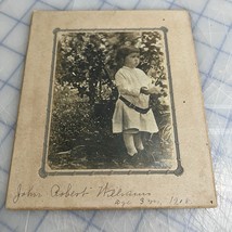 Antique Photograph Little Boy 3 Years Old 1918 Or 08 Sweet Fun - $156.53 MXN