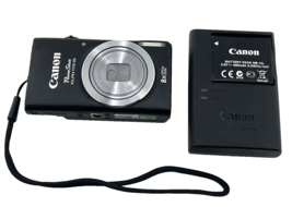 Canon PowerShot ELPH 115 IS 16MP Digital Camera Black 8x Zoom Bundle Tested MINT - £206.80 GBP