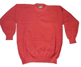Alpakaandmore Mens 100% Baby Alpaca Wool Sweater Jumper (Medium, Red) - £149.81 GBP