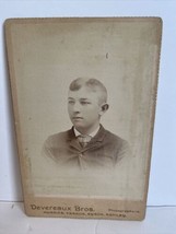 Vintage Cabinet Card Young Boy Devereaux Bros Photography - £11.89 GBP