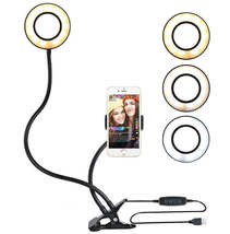 4 Inch Selfie Ring Light With Cell Phone Holder 360 Rotating Flexible Arms For L - £4.74 GBP