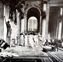 The Death Of Julia Caesar Murder 1913 Roman Plate Print 2 Page History D... - $39.99