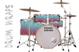 Drum Wrap Percussion Shell Cover Bass Kick Snare Tom DIY- Cranberry Teal... - $22.76+