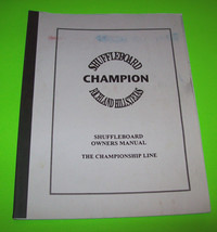 Shuffleboard Champion Original Arcade Game Owners Service Repair Manual - £12.25 GBP