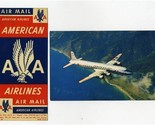American Airlines DC-7 Flagship Postcard + Baggage Sticker &amp; Air Mail St... - $17.87