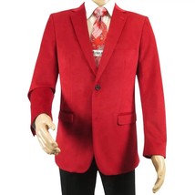 Men's Velvet Sports Coat Grammy Amy Award BASSIRI , LEONARDI J1042 Christmas Red image 9