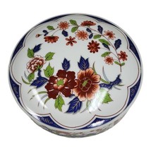 Vtg Floral Jewelry Trinket Box 7&quot; Dome Lid Made in Japan Collectible Porcelain - £13.73 GBP