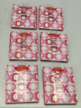 Lot of 6 CVS Red &amp; Pink Valentines Day 4.5 x 5.5 x 2.5 Small Gift Bags 3... - $17.81