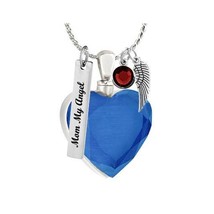 Blue Heart Stainless Ash Urn - Love Charms™ Option - £23.55 GBP