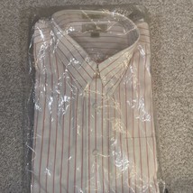 Woodward White Orange Stripe Long Sleeve Dress Shirt 16 1/2 32/33 New With Tags - £24.12 GBP