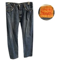 Levi&#39;s 501 Men&#39;s Jeans Size 34 Button Fly Straight Leg Vintage Blue Denim - $426.29 MXN