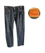 Levi&#39;s 501 Men&#39;s Jeans Size 34 Button Fly Straight Leg Vintage Blue Denim - $22.77