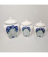Cottage Style Vintage Morning Glories Canister Set with Lids by Young - $623.16 MXN