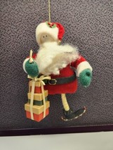 Vintage Oversized Santa Christmas Ornament with Presents &amp; Bell - £6.32 GBP