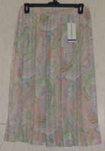 Nwt Womens $42 Alfred Dunner Pretty Paisley Print Pleated Pull On Skirt Size 16 - £22.74 GBP