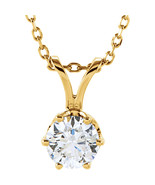 Round Diamond Pendant 14k Yellow Gold (2.03 Ct G SI1 Clarity) GIA  - £20,565.04 GBP
