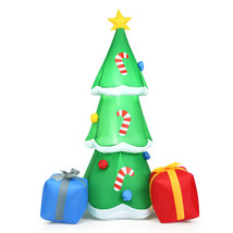 6FT Inflatable Christmas Tree w/ Gift Boxes Blow Up Lighted Outdoor Decoration - £70.33 GBP