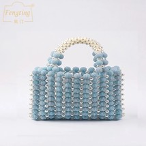 Handmade  Beaded Women&#39;s Mini Handbag 2023 New Elegant Wedding Party Clutch Bag  - £76.20 GBP