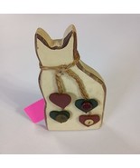 Cat Plaque Small Wooden Wall Hanging Handcrafted 5.5&quot; x 3&quot; Whimsical - $16.67 CAD