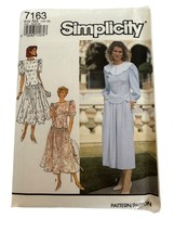 Simplicity Sewing Pattern 7163 Misses Two Piece Dress Modest Easter Sz 1... - $5.99