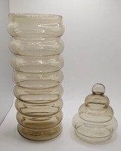 VTG Holmegaard Primula Apothecary Jar Glass Canister With Lid Jacob Bang 12.5&quot; - $74.25