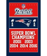 New England Patriots flag banner 3x5ft 100D Polyester Superbowl years - $30.00