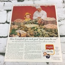 Vintage 1963 Campbell’s Soup Fish From The Sea Advertising Art Food Print Ad - £7.77 GBP