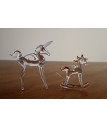 Unicorn Pegasus Rocking Horse Hand Blown Clear Glass Figurine Ornament L... - €21,59 EUR