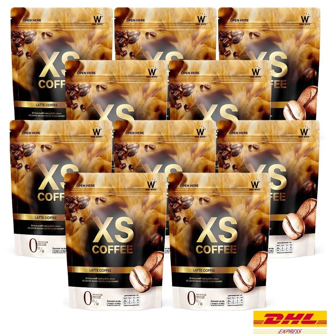 Primary image for 10 x Wink White XS Latte Coffee Dietary Supplement Weight Control Drink No Sugar
