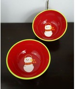 Set of 2 Target Christmas Be Merry Holiday 08 Ceramic Snowman Bowl - £22.07 GBP