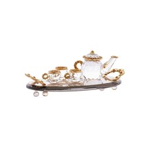 Tea Set  Crystal Vintage Inspired Decor  Charm Christmas gifts Handmade - £122.42 GBP