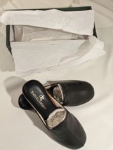 Daniel Green Kidskin Leather Slip On Black Wedge Slippers 7.5 With Box - £45.20 GBP