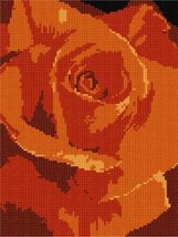 Pepita Needlepoint Canvas: Orange Rose, 7&quot; x 9&quot; - $50.00+