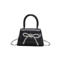 Bow Design Solid Color Mini Shoulder Bag PU Leather Flap Crossbody Bags for Wome - £23.28 GBP