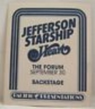 JEFFERSON STARSHIP / HEART - VINTAGE ORIGINAL 70&#39;s CLOTH BACKSTAGE PASS - $20.00