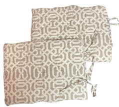 Pottery Barn Quilted Standard Pillow Shams (2) Tie Close Taupe Brown Ivory Chain - £26.37 GBP